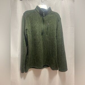 Woolrich Green Quarter Zip Fleece Pullover Men’s L Soft Knit Sweater